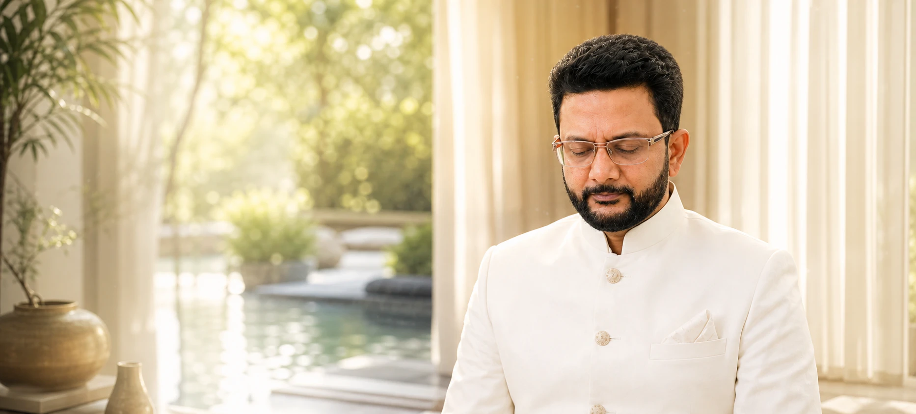 Dr. Ashish Patni in a quiet meditative moment